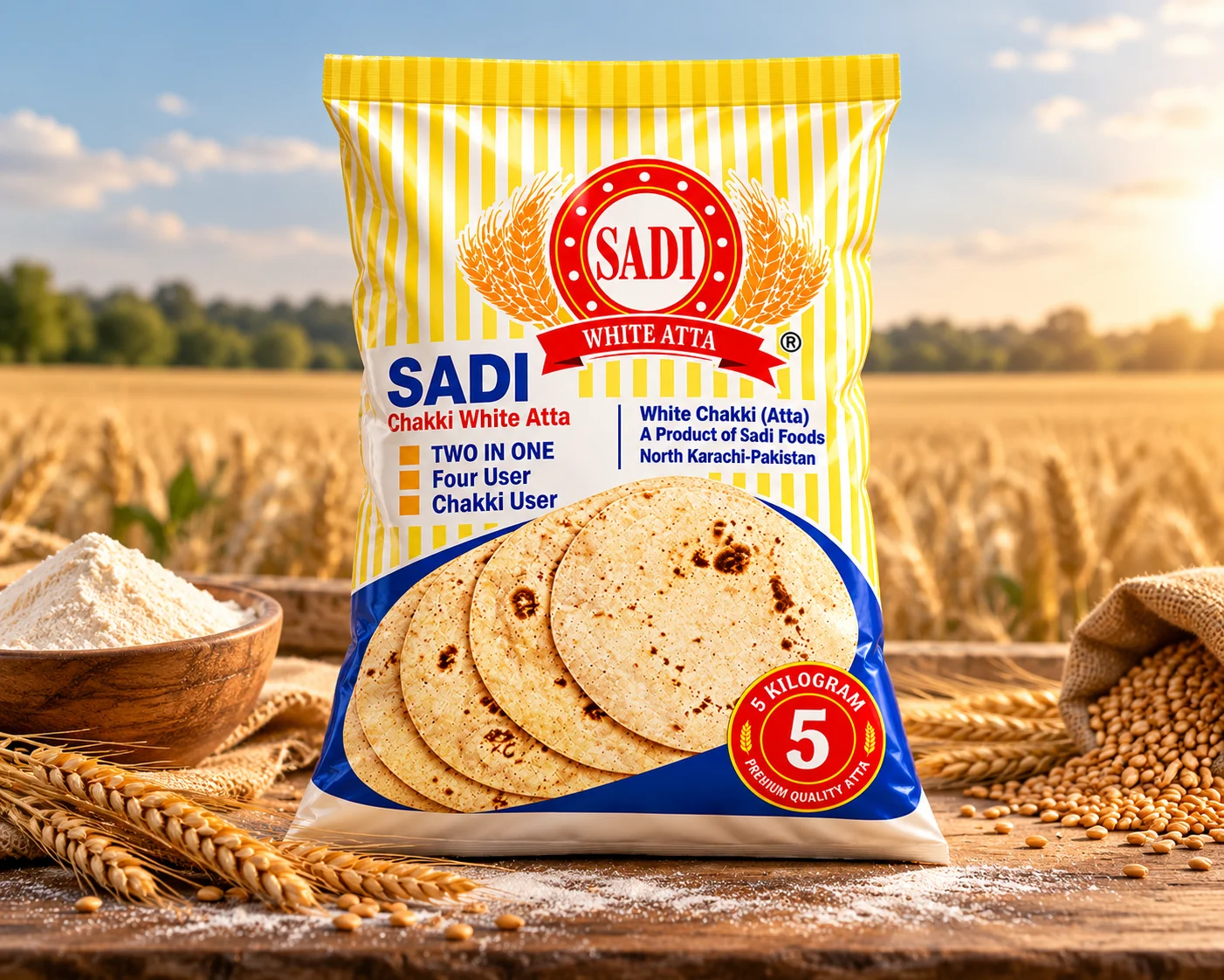 Sadi Chakki White Atta 5kg pack